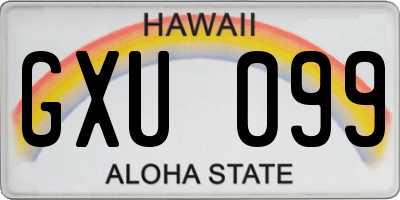 HI license plate GXU099