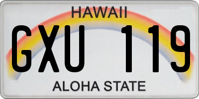 HI license plate GXU119