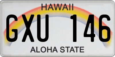 HI license plate GXU146