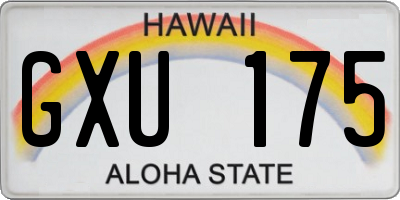 HI license plate GXU175