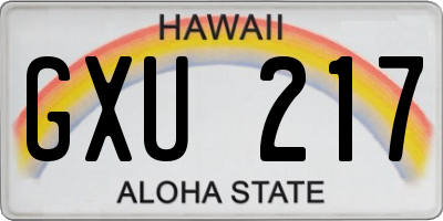 HI license plate GXU217