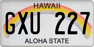 HI license plate GXU227