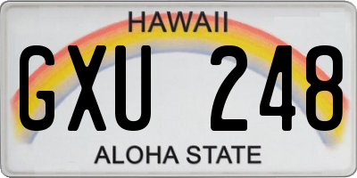 HI license plate GXU248