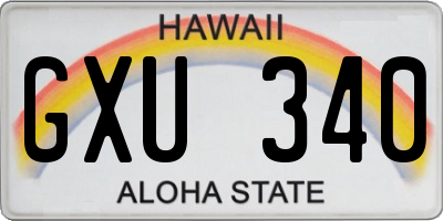 HI license plate GXU340