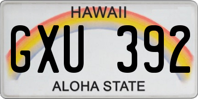 HI license plate GXU392