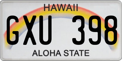 HI license plate GXU398