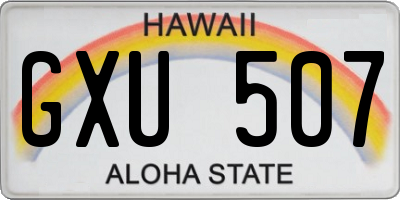 HI license plate GXU507