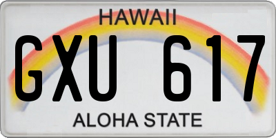 HI license plate GXU617