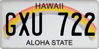 HI license plate GXU722