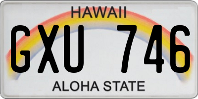 HI license plate GXU746