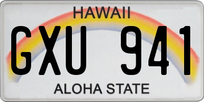 HI license plate GXU941