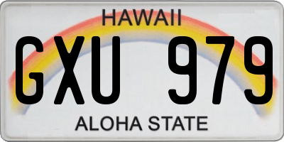 HI license plate GXU979