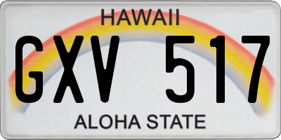HI license plate GXV517