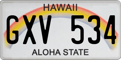 HI license plate GXV534