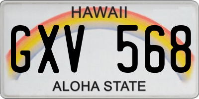HI license plate GXV568
