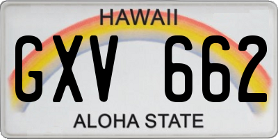 HI license plate GXV662