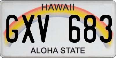 HI license plate GXV683