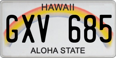 HI license plate GXV685