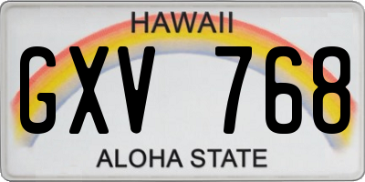 HI license plate GXV768