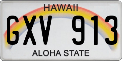 HI license plate GXV913