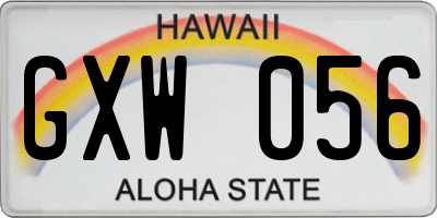 HI license plate GXW056