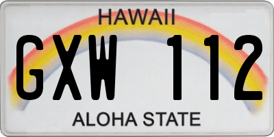 HI license plate GXW112