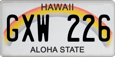 HI license plate GXW226