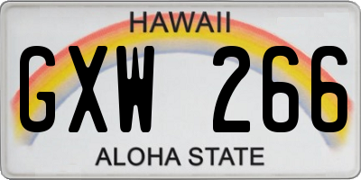 HI license plate GXW266