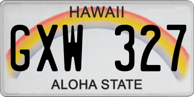 HI license plate GXW327