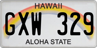HI license plate GXW329