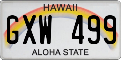 HI license plate GXW499