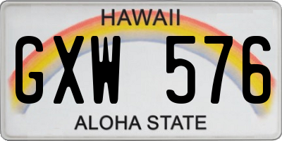 HI license plate GXW576