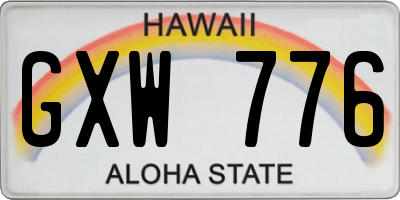 HI license plate GXW776