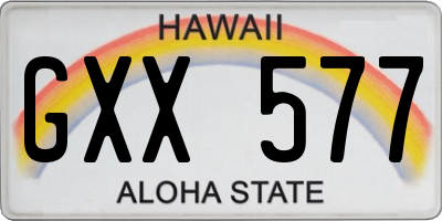 HI license plate GXX577