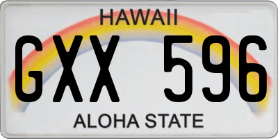 HI license plate GXX596