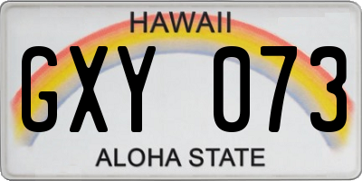 HI license plate GXY073