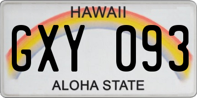 HI license plate GXY093