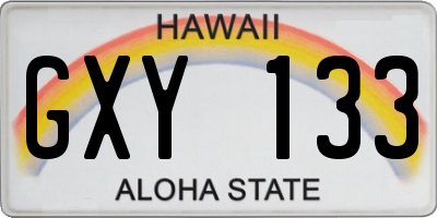 HI license plate GXY133