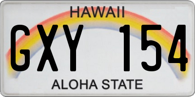 HI license plate GXY154