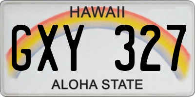 HI license plate GXY327