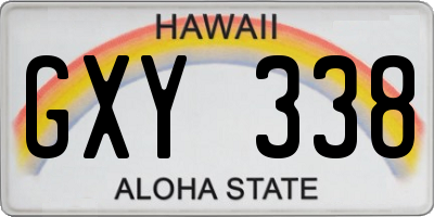 HI license plate GXY338