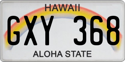 HI license plate GXY368
