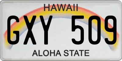 HI license plate GXY509