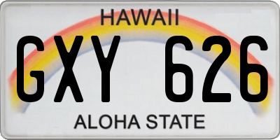 HI license plate GXY626