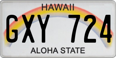 HI license plate GXY724