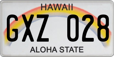 HI license plate GXZ028
