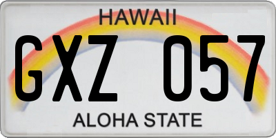 HI license plate GXZ057