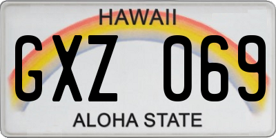 HI license plate GXZ069