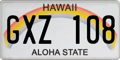 HI license plate GXZ108