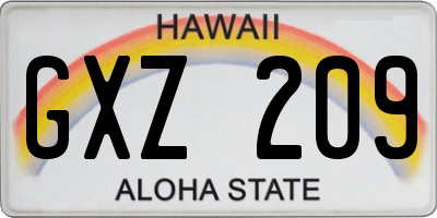HI license plate GXZ209